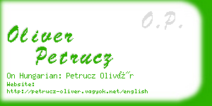 oliver petrucz business card